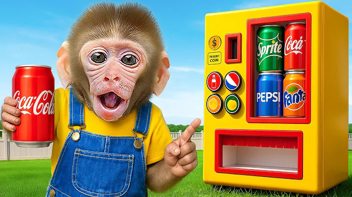 KIKI Monkey Plays GIANT SODA Vending Machine with His Duck Friend | KUDO ANIMAL KIKI
