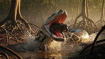 “Reuzenpython versus buffelkalf | Echte redding in de jungle van de Sundarbans