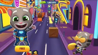 Talking Tom Gold Run in Las Vegas - Hyper Tom Unlocked Hawaii vs Raccoon Boss Fullscreen