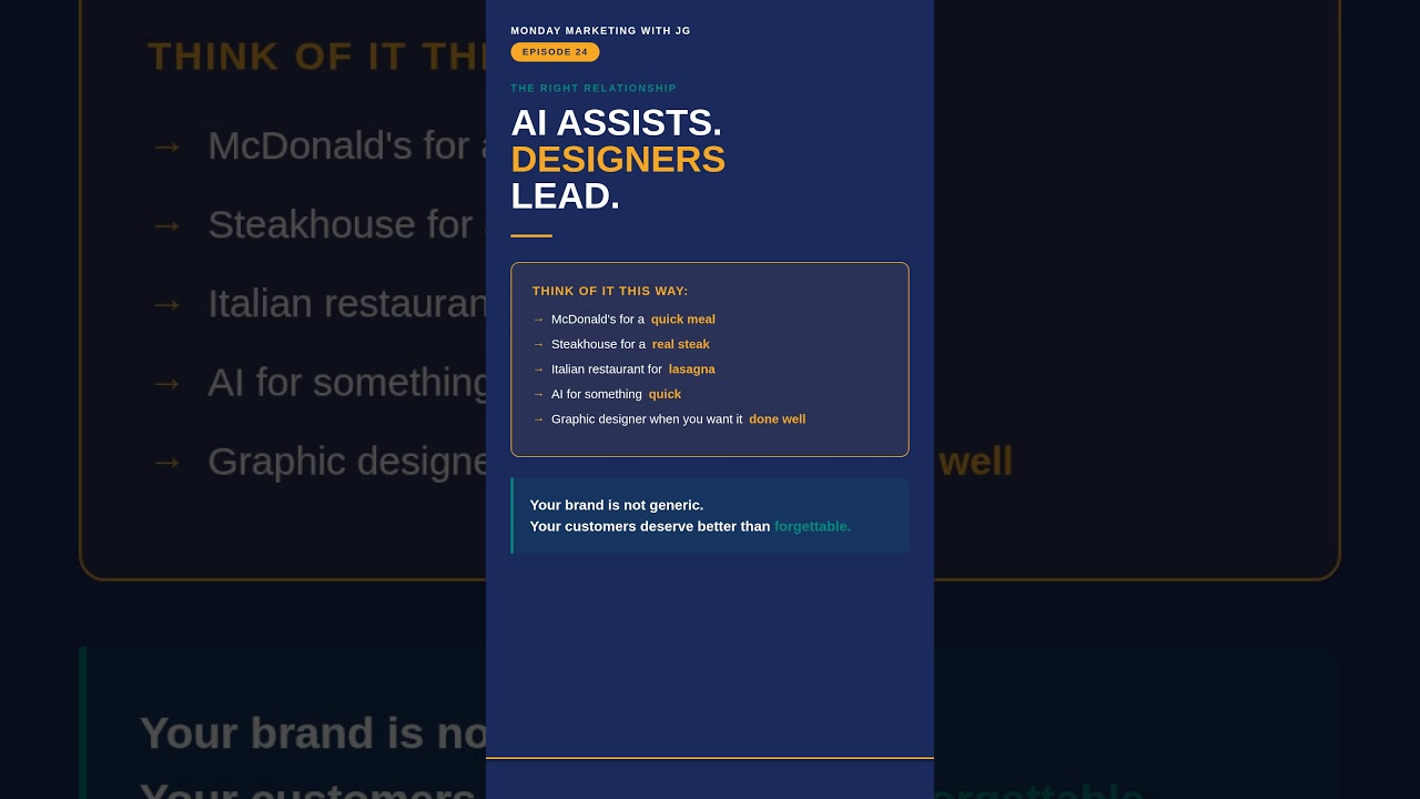 Ep 24 AI May Try — But It Will Never Replace a True Graphic Designer JG Marketing Solutions