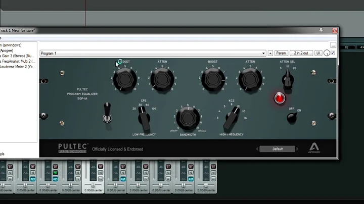 Pultec EQP1A Hardware vs Apogee Plugin Software Equality Clone Emulation Pulse Technologies Software