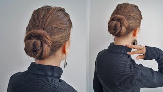 STYLISH BUN HAIRSTYLE FOR DAILY USE. STEP BY STEP