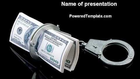 Arrested Criminal Money PowerPoint Template by PoweredTemplate.com