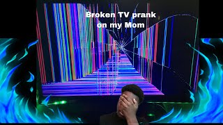 BROKEN TV PRANK on my Mom!! She got mad🤣