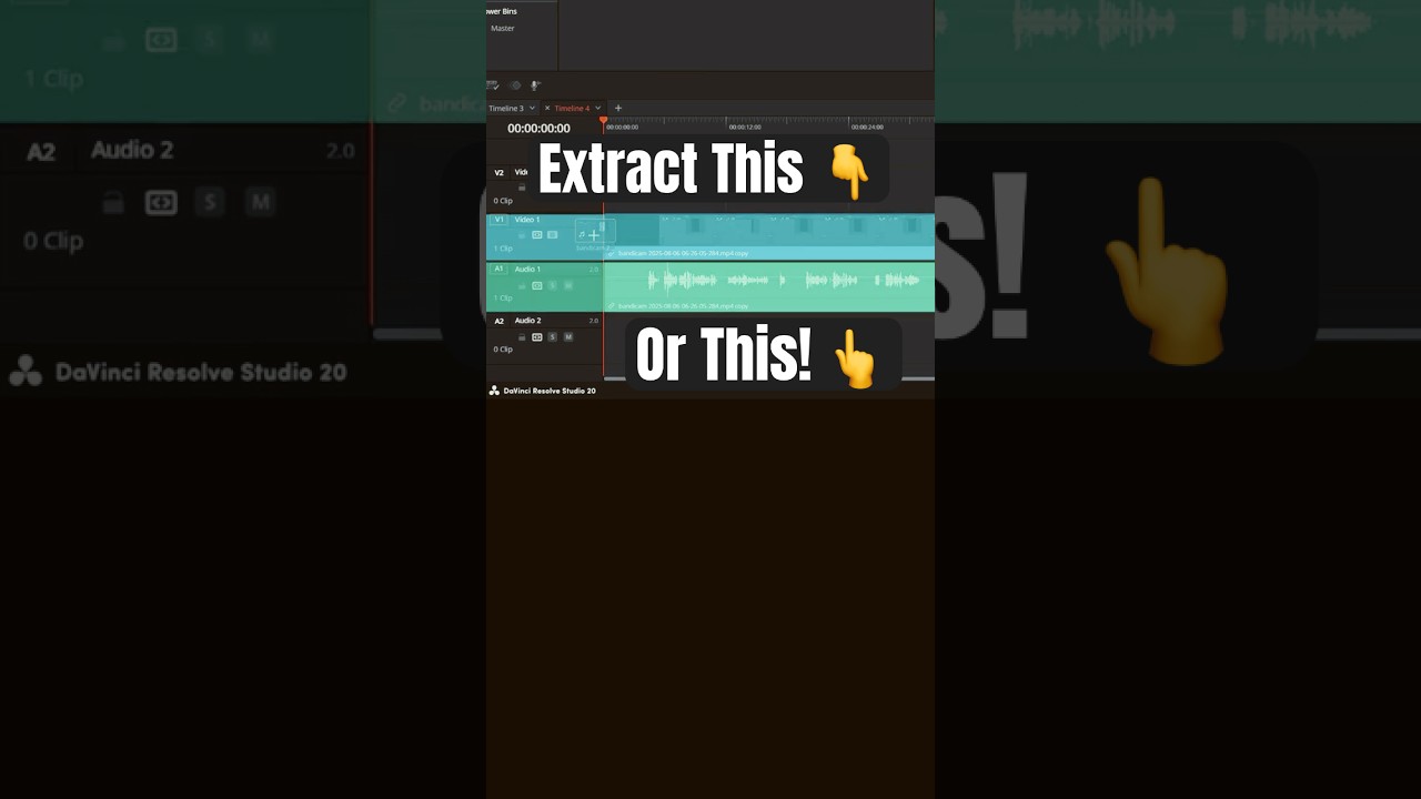 Instantly Extract Video (or Audio) from a Clip - DaVinci Resolve