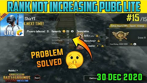 Rank Not Increasing In Pubg Mobile Lite Problem Solved | Pubg Lite Rank Not Increasing Problem Solve
