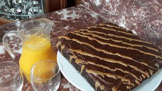 cake au chocolat et caramel كيكة الشوكولاطة الرائعة بمذاق القهوة والكراميل