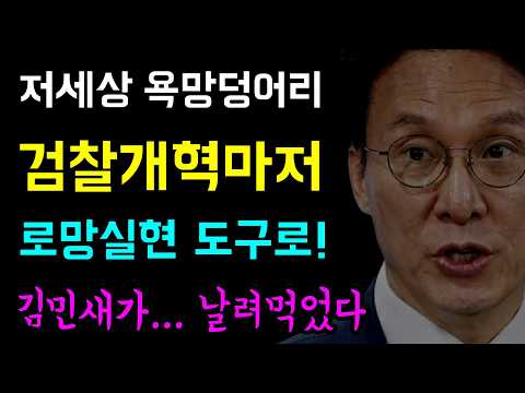 저세상 욕망덩어리, 검찰개혁 골든 타임... 김민새가 '날려먹었다!', 검찰개혁마저 '자신의 로망 실현의 도구로 사용!!',  대체 1년 동안 무엇을 했을까??