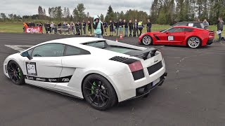 Donkey Tec Lamborghini Gallardo Superleggera Twin Turbo vs Chevrolet Corvette C7 Grand Sport