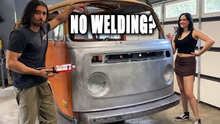 VW Baywindow Full Nose Replacement Pt:1 | VW Bus Restoration Episode 45