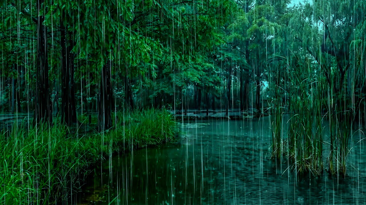 Forest Rain Sounds for Deep Sleep | ASMR Rain on Forest Lake to Reduce Tinnitus