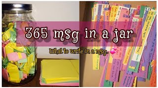 DIY 365 Message in a jar | msg ideas | DIY gift 💓| BIRTHDAY gift Jar for HIM ❤❤  how to fill the jar