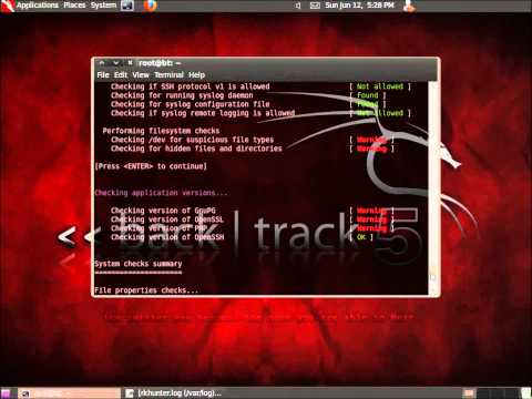 Backtrack 5 Gnome - chkrootkit and rkhunter