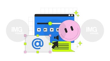 Web interface with digital communication 2D onboarding ui animation