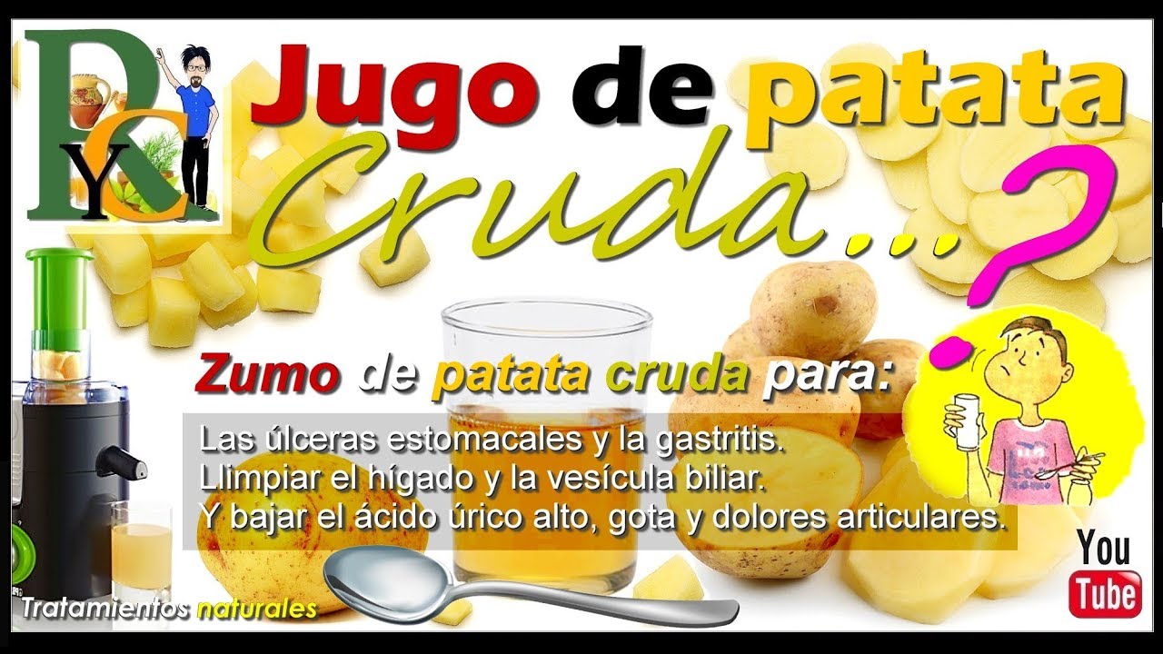 Jugo de patata cruda, zumo de papa, Remedio casero para la Jugo de patata cruda, zumo de papa, Remedio casero para la
