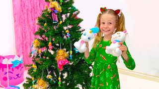 Nastya dan ayah menghias pohon Natal dengan mainan – cerita Natal untuk anak-anak