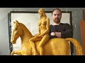 Делаю Скульптуру Коня Процесс, Показываю Как Сделать Скульптурный Стек, Лепка Головы Коня, Сварка