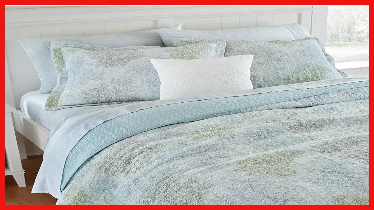Laura Ashley Home Saltwater Collection Quilt Set 100 Cotton