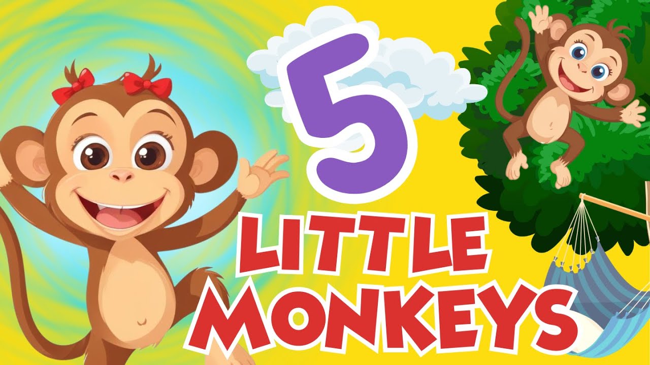 Five Little Monkeys Jumping On The Bed | Nursery Rhymes & Kids Songs ...
