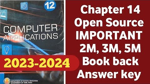 12th CA | Lesson 14 | Open Source |Important Questions 2M 3M 5M Questions 2023-24