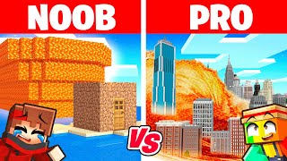 NOOB vs PRO: Tsunami de LAVE VS Maison SUPER SÉCURISÉE sur Minecraft !