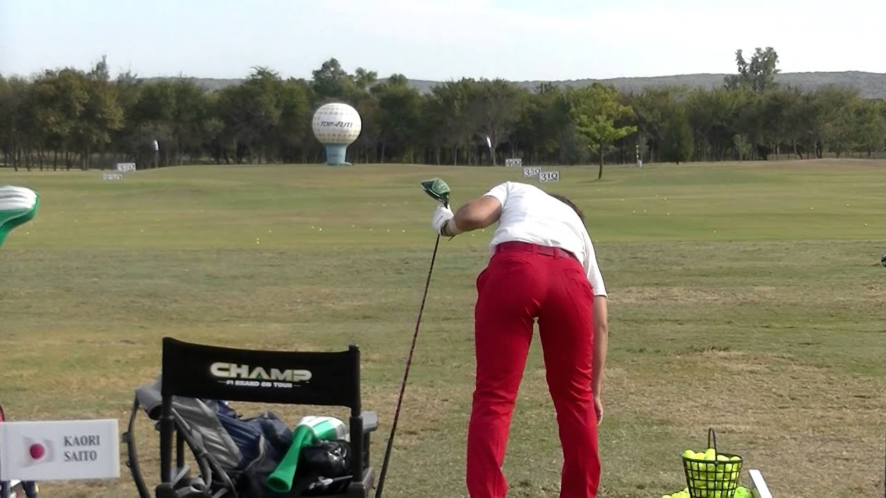 齋藤かおり選手2015年世界ドラコン選手権練習風景 YouTube