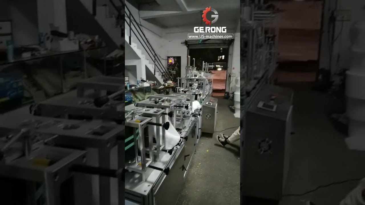 KN95 N95 mask production line commisioning video mask making line testing on scene