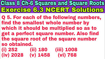 Class 8 Ex 6.3 Q 5 | Chapter 6 | Squares and Square Roots | Exercise 6.3 | Math | NCERT Solutions