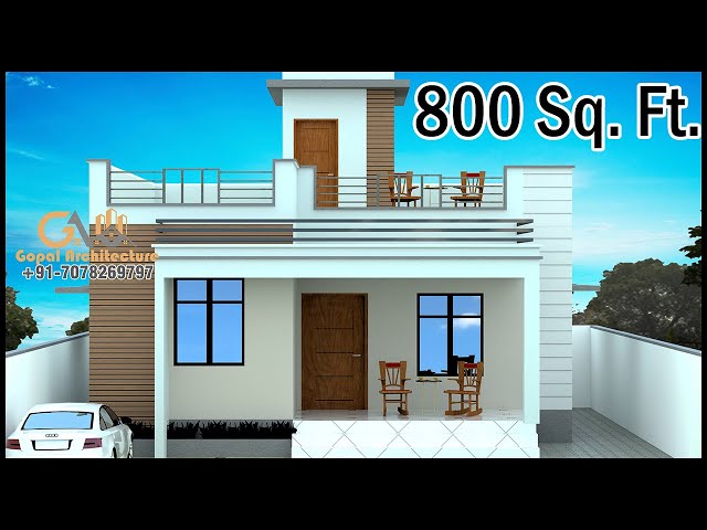 800 Sq Ft 3D House Design With Layout Plan | 3 Room 3D House Design With  Map | Gopal Architecture - Youtube