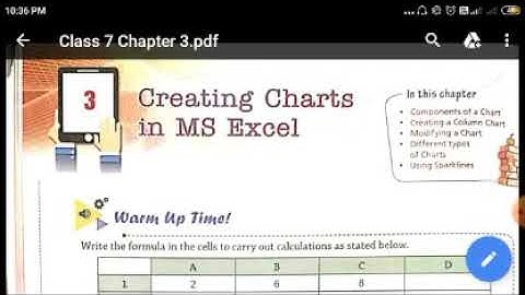 Class 7 - Computer - Chapter 3. Creating Charts in MS Excel - Part 1
