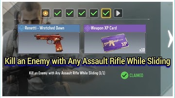 Call Of Duty Mobile Kill an Enemy with Any Assault Rifle While Sliding Task Complete