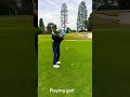 Playing golf golf clubsfun