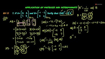SK | 12th | Maths | CH-01-LE-09 | Ex 1.1 - Sum 7 | Applications of Matrices & Determinants