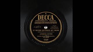 Watch Andrews Sisters It Never Entered My Mind video