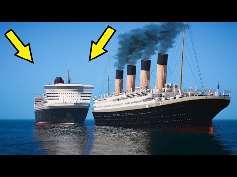 GTA 5 Titanic Sinking (Queen Mary 2 Crash Into Titanic Movie) Titanic Underwater Scene