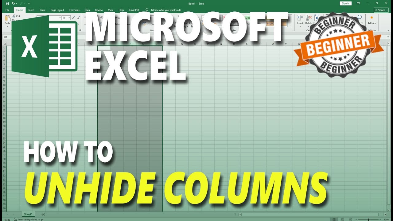 Microsoft Excel How To Unhide Columns - YouTube