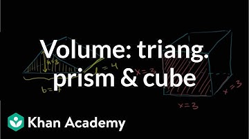 Find the volume of a triangular prism and cube | Geometry | Khan Academy