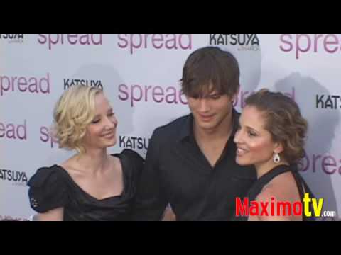 Ashton Kutcher, Anne Heche and Margarita Levieva "Spread" Premiere Red