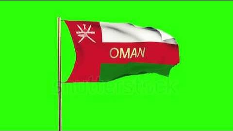 Oman flag with title waving in the wind. Looping sun rises style. Animation loop Stock video by