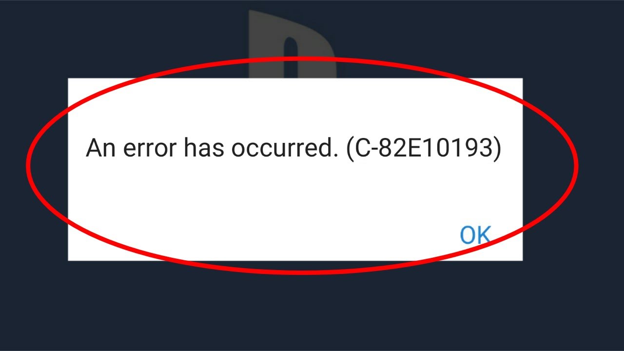 An error has occurred code