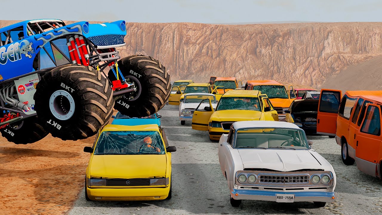 Monster Truck VS Cars VS Road Rage #33 - Beamng Drive - YouTube