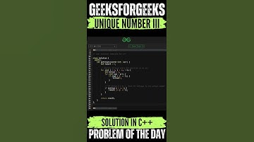 Unique Number III | GeeksForGeeks POTD💚🖤 | Solution👇🏻🔗 #coding #gfg #potd #geeksforgeeks #shorts
