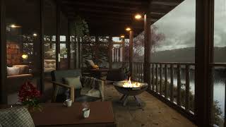 Soothing Rain & Thunder Sounds in Cozy Porch | Cozy atmosphere for relaxation and sleep | 8 Hours