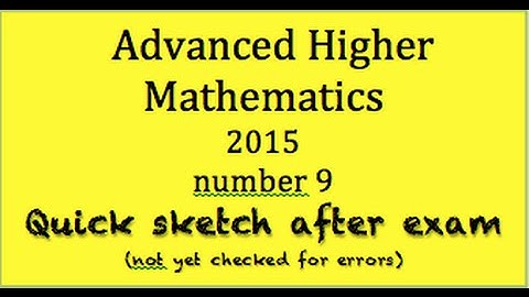 2015 Advanced Higher Mathematics  no.9 quick sketch