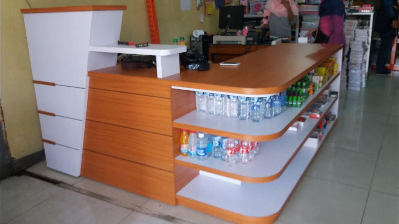  Meja  kasir  modern Toko  Sukses Kebumen Interior HPL 