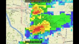 Wheatland. California Tornado Doppler Radar March 21 2018