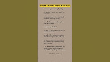 8 signs that you are an introvert ?