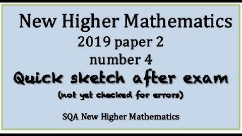2019 SQA Higher Mathematics paper 2 no.4  Quick Sketch