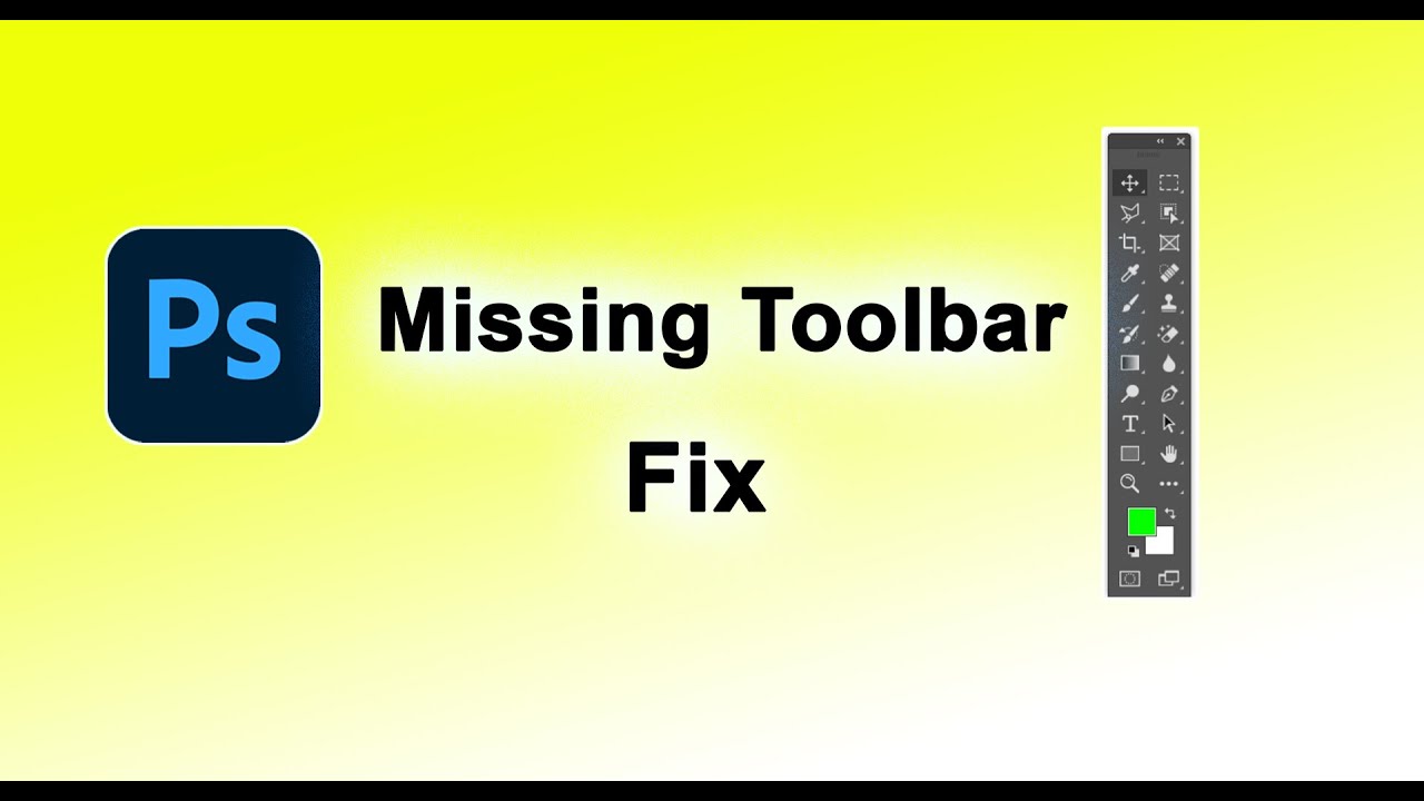 How to fix missing toolbar in photoshop - YouTube