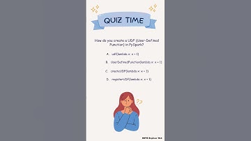 "How to Create a UDF in PySpark? 🛠️"#PySpark#BigData#DataScience #MachineLearning #CodingQuiz#Shorts